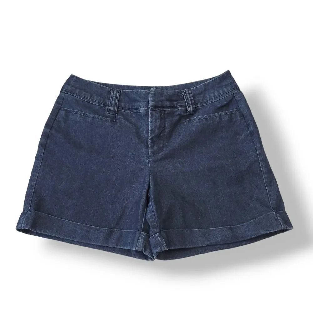 Khakis & Co. Cuffed Denim Shorts in Dark Wash Style 30186 Size 4P